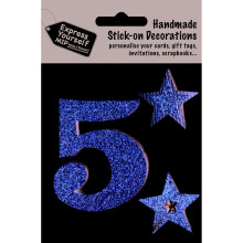 Gold Large Number 5 DIY Greeting Card Toppers Stick-On Craft Decorations