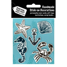 Sea Creatures & Anchor DIY Greeting Card Toppers Stick-On Craft Decorations