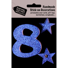 Gold Large Number 8 DIY Greeting Card Toppers Stick-On Craft Decorations