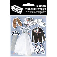 Wedding Day Outfits DIY Greeting Card Toppers Stick-On Craft Decorations