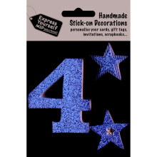 Gold Large Number 4 DIY Greeting Card Toppers Stick-On Craft Decorations