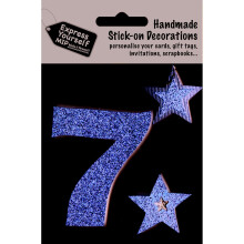 Gold Large Number 7 DIY Greeting Card Toppers Stick-On Craft Decorations