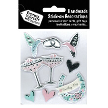 Wedding Rings & Hummingbirds DIY Greeting Card Toppers Stick-On Craft Decorations