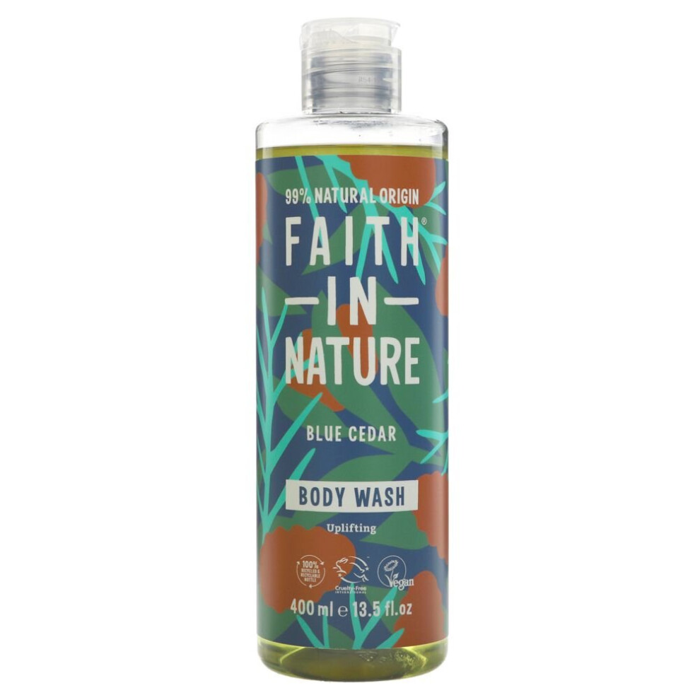 Faith In Nature Body Wash - Blue Cedar - 400ml ( pack of 6 )