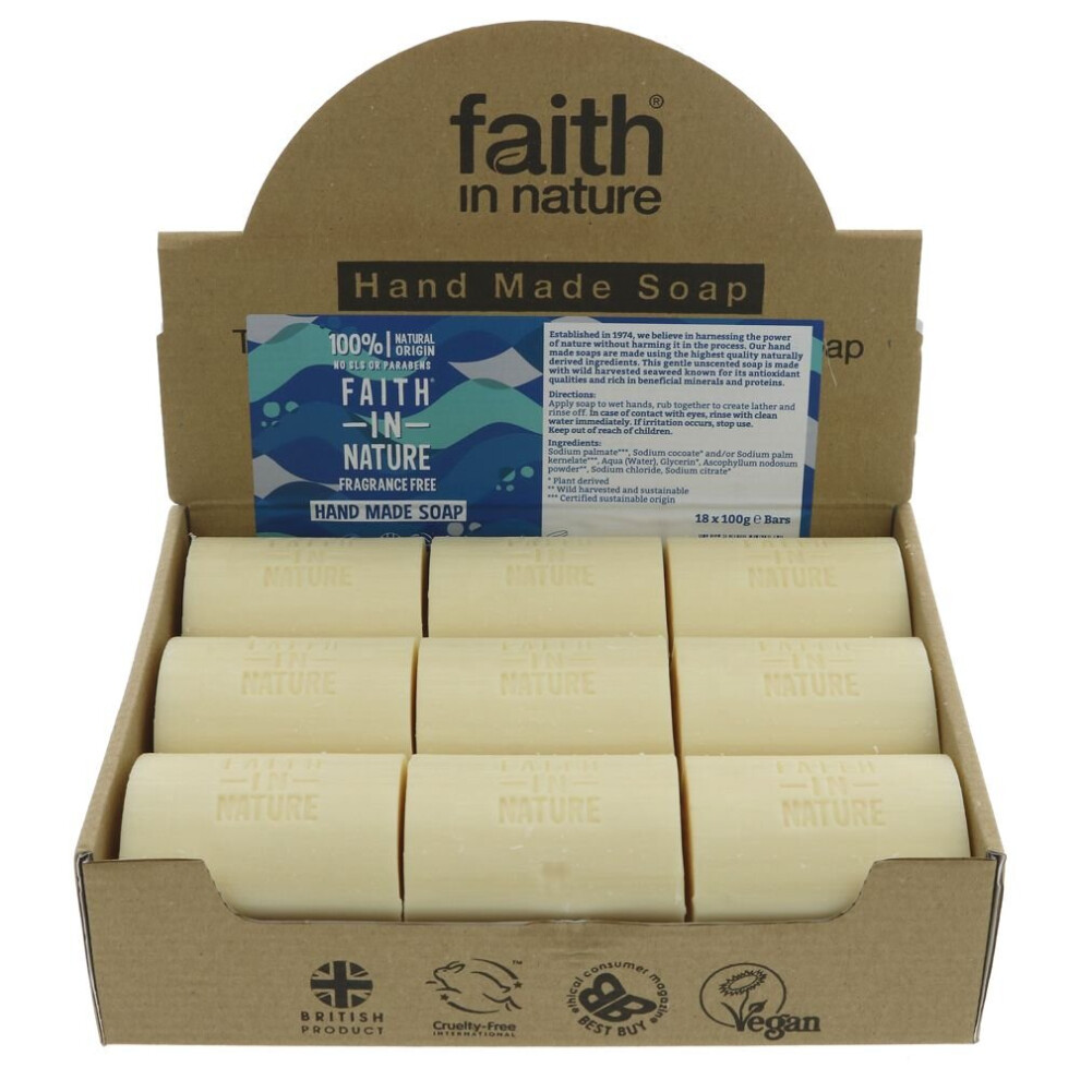 Faith In Nature Loose Soap - Fragrance Free -100g ( pack of 18 )