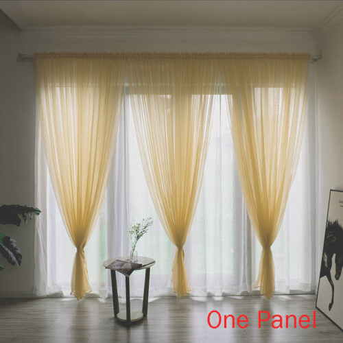 (Gold, 200*270cm/78.7*106.3in) Elegant Sheer Solid Panel Window Curtain  All Sizes  All Colors  Panel 1