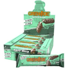 Grenade Barrita rica en proteínas y baja en azúcar - Chocolate negro con menta, 12 x 60 g