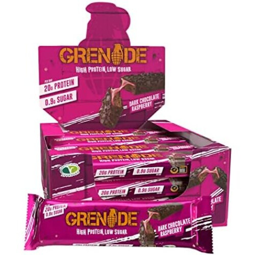 Grenade Grenade High Protein, Low Sugar Bar - Chocolate Raspberry, 12 x 60 g