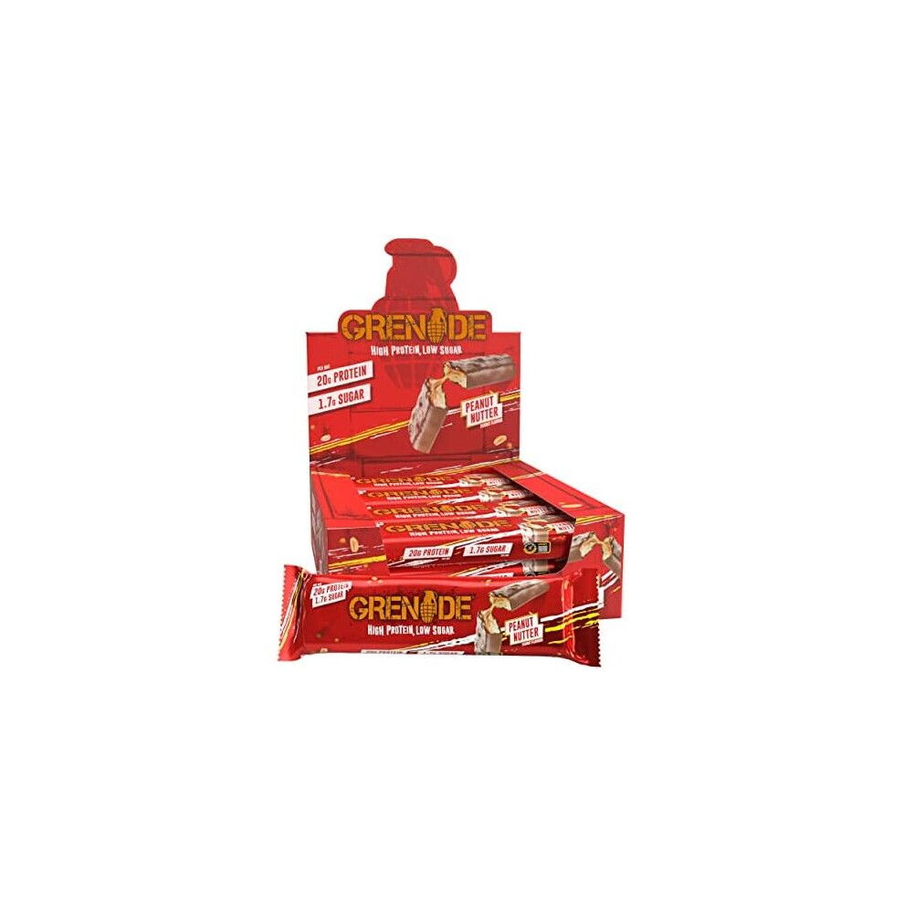 Grenade High Protein, Low Sugar Bar - Peanut Nutter, 12 x 60 g