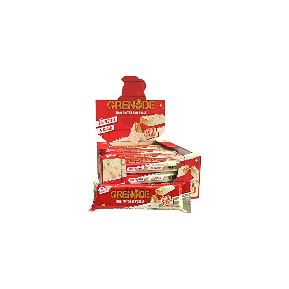 Grenade High Protein, Low Sugar Bar, White Chocolate Peanut, 12 x 60 g