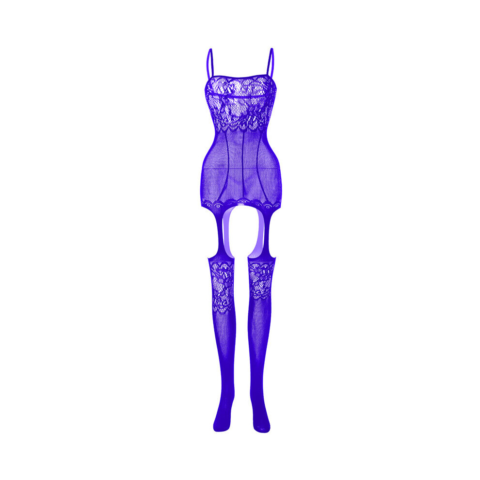 (Purple) Women Sexy Lingerie Body Stocking Sleepwear Lace Teddy Dress Babydoll  Nightwear