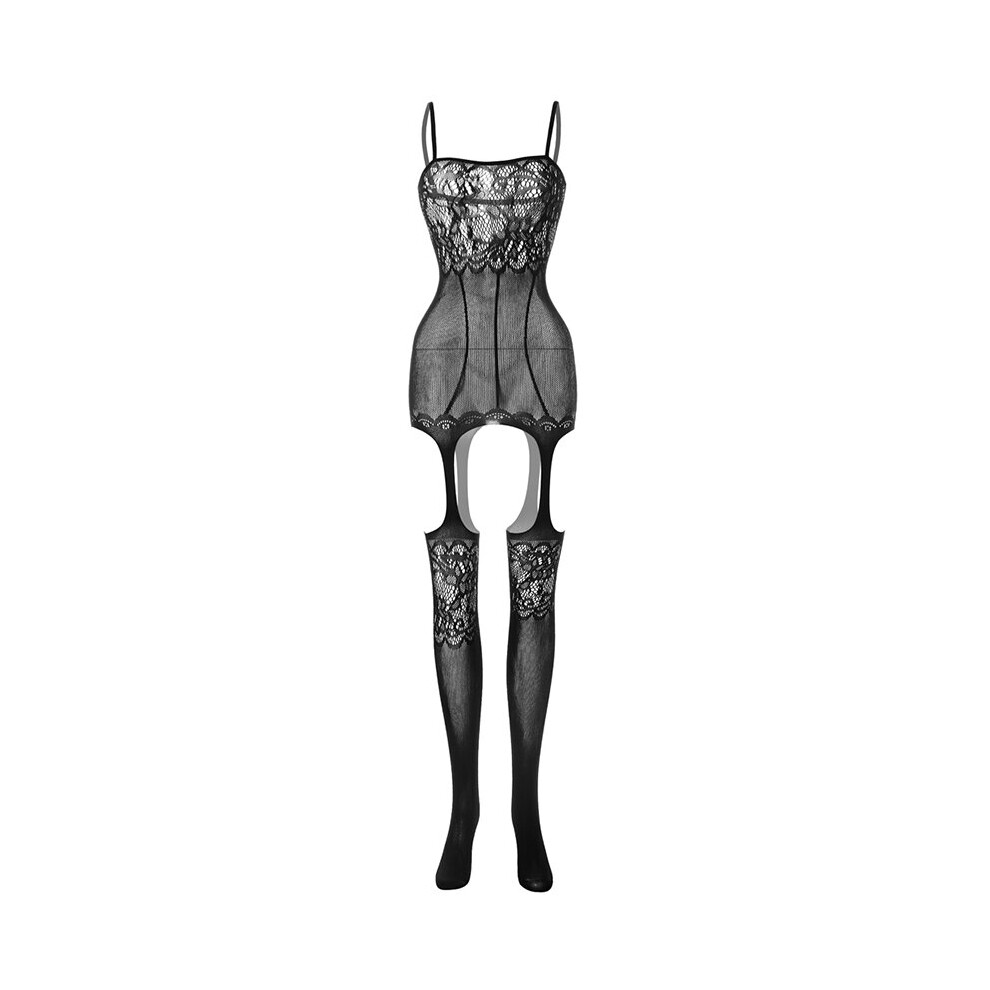 (Black) Women Sexy Lingerie Body Stocking Sleepwear Lace Teddy Dress Babydoll  Nightwear