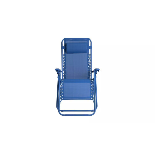 Home Folding Metal Zero Gravity Sun Lounger - Blue