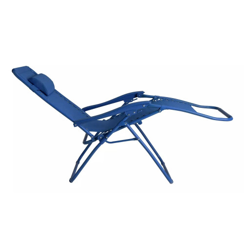 Home Folding Metal Zero Gravity Sun Lounger - Blue 2
