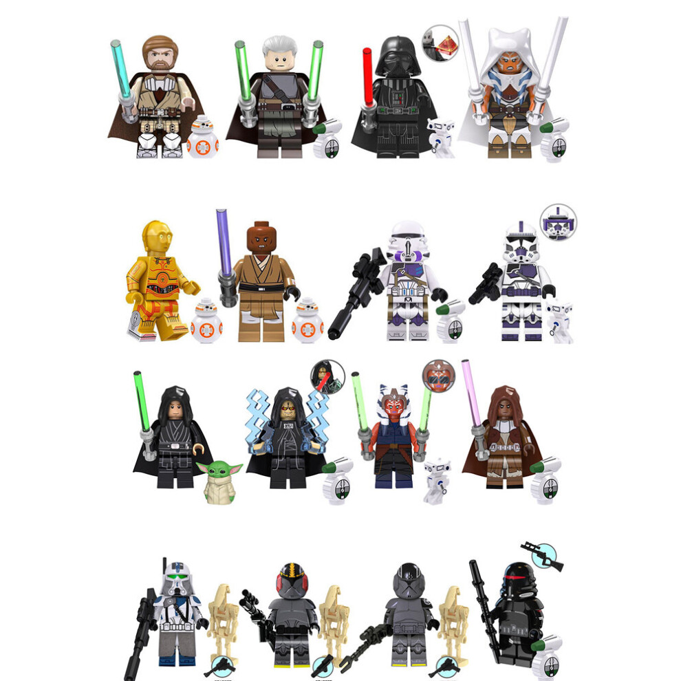 (Style E 16pcs) 24pcs set Star Wars Minifigure Model Building Block Figure Toy Kids Toy Gift