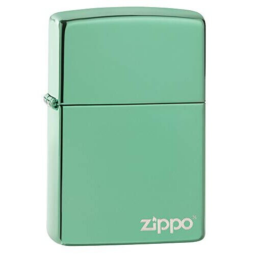 Zippo Zippo Classic High Polish Green Logo Design Windproof Flame Refillable Lighter 1