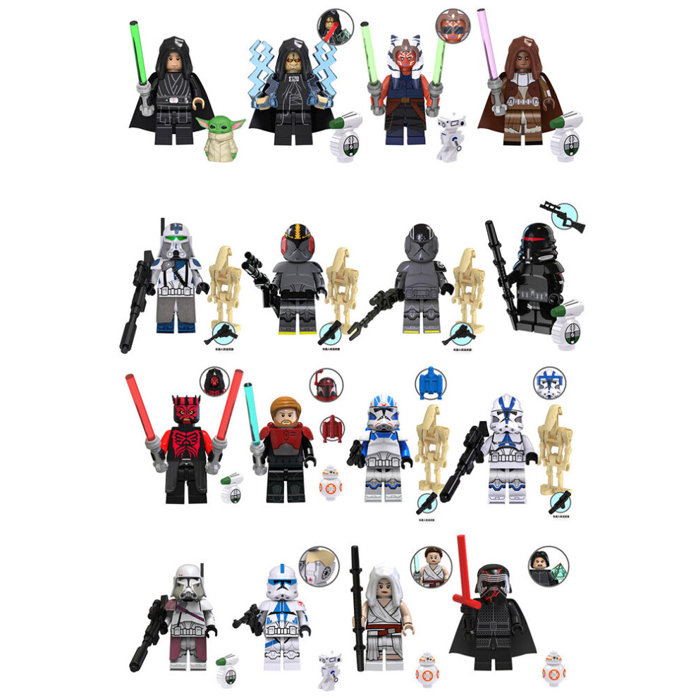 (Style D 16pcs) 24pcs set Star Wars Minifigure Model Building Block Figure Toy Kids Toy Gift