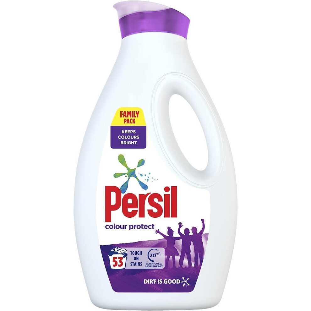 Persil Colour Laundry Washing Liquid Detergent keeps colours bright 100% recyclable bottle 53 wash 1.431 l