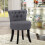 Living And Home Makeup Stool Soft Pouffe Button Backrest Dressing Table Vanity Chair Padded Seat 2