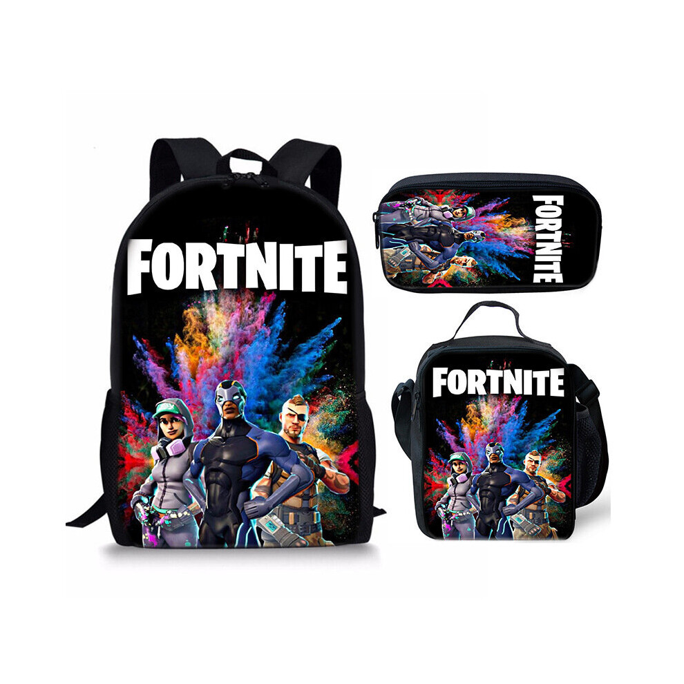 Fortnite Game School Bag Backpack Lunch Bag Pencil Case 3PCS