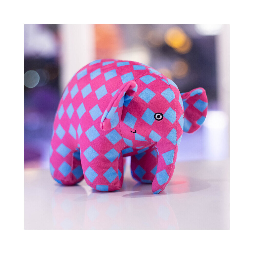 Atuto (Pink Blue, 30Cm) Kawaii Elmer The Elephant Plush Figure | Cute Cartoon Plaid Toy | Kids' Christmas Gift