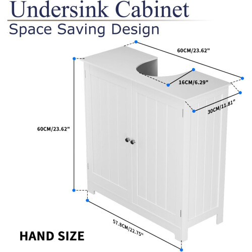 Under Sink Storage Bathroom Cabinet, Wall Mounted & Free Standing ...