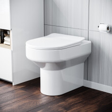 Nes Home Contemporary Kensington Rimless Back to Wall Toilet with Soft Close Seat White