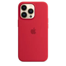 (Red) Apple Silicone Case with MagSafe for Apple iPhone 13