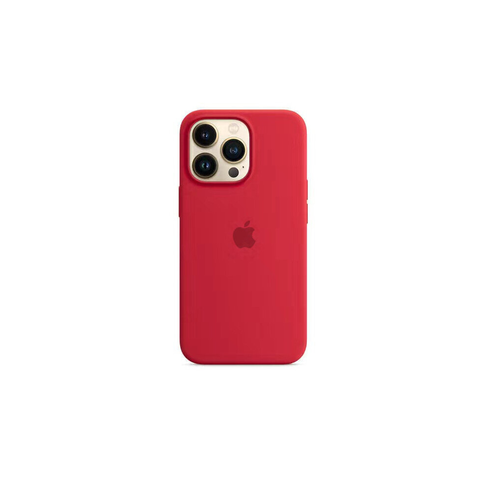 (Red) Apple Silicone Case with MagSafe for Apple iPhone 13