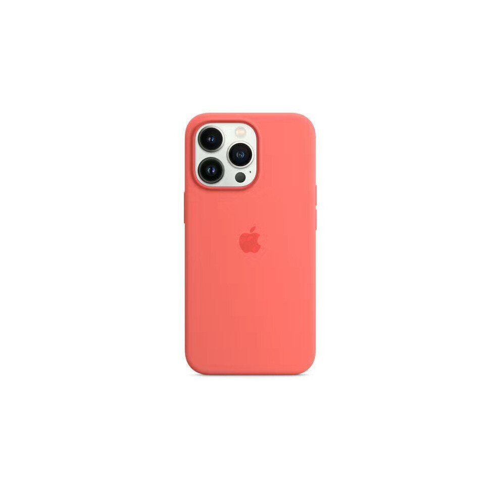 (Grapefruit) Apple Silicone Case with MagSafe for Apple iPhone 13