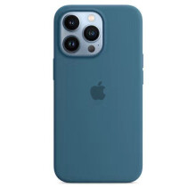 (Bird feather blue) Apple Silicone Case with MagSafe for Apple iPhone 13