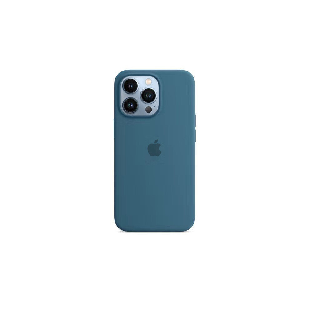 (Bird feather blue) Apple Silicone Case with MagSafe for Apple iPhone 13