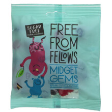 Free From Fellows Midget Gems - Pack of 10 x 100g, Sugar-Free, Gluten-Free & Vegan