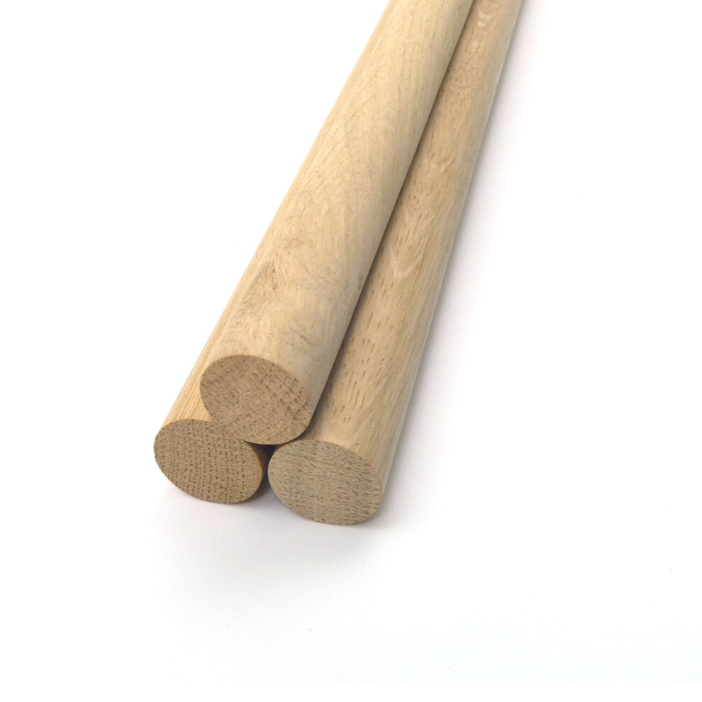 (25mm - Pack of 3) 1m Long Premium Quality Oak Dowel