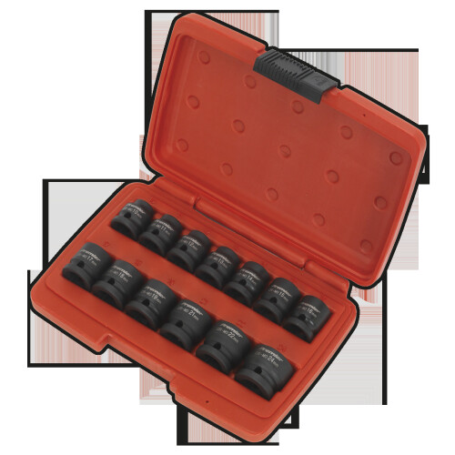 Sealey Impact Socket Set 13pc 1/2"Sq Drive Low Profile Metric 1