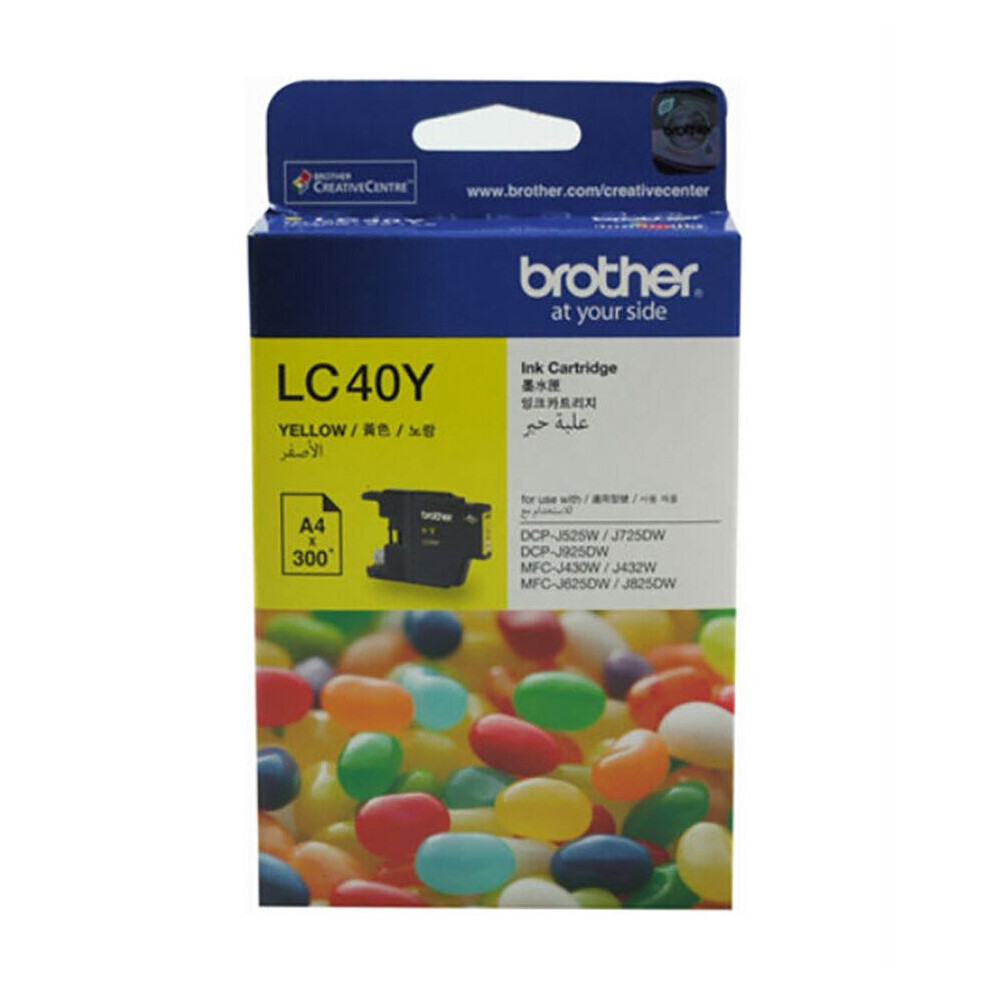 Brother LC-40 Yellow Ink Cartridge Toner LC40Y 8ZC70200340