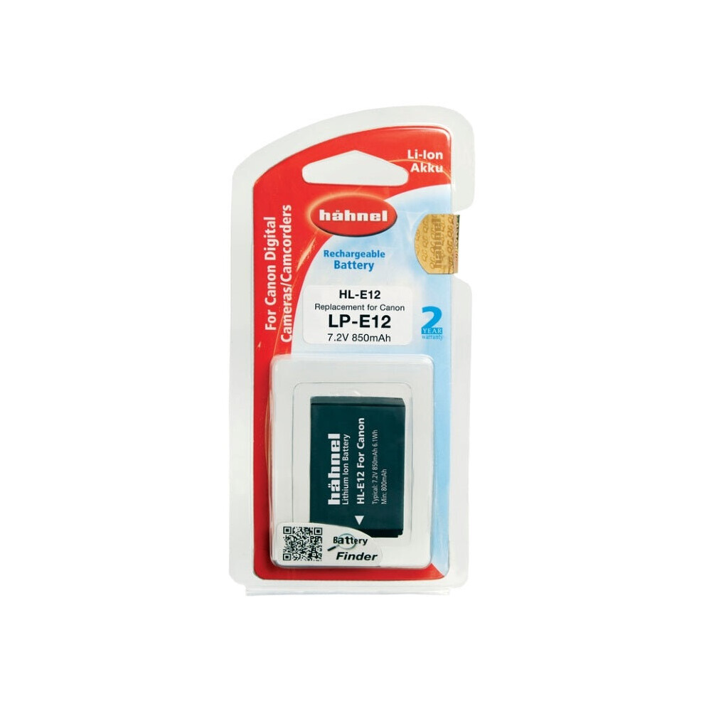 Hahnel Lp-E12 850Mah 7.2V Hl-E12 Battery For Canon Digital Camera 5099113401755