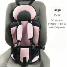 (pink large) 6 Months To 12 Years Old Child Safety Seat Mat Breathable Adjustable Chairs