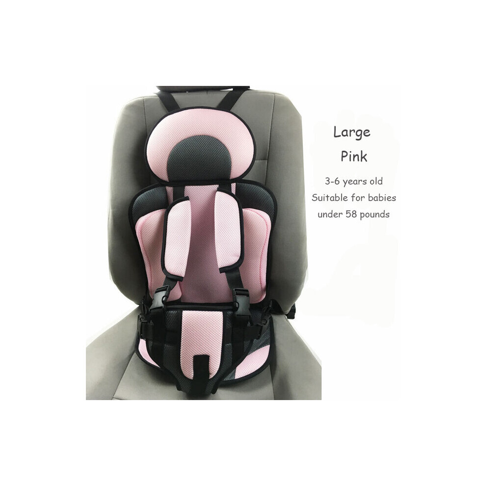 (pink large) 6 Months To 12 Years Old Child Safety Seat Mat Breathable Adjustable Chairs