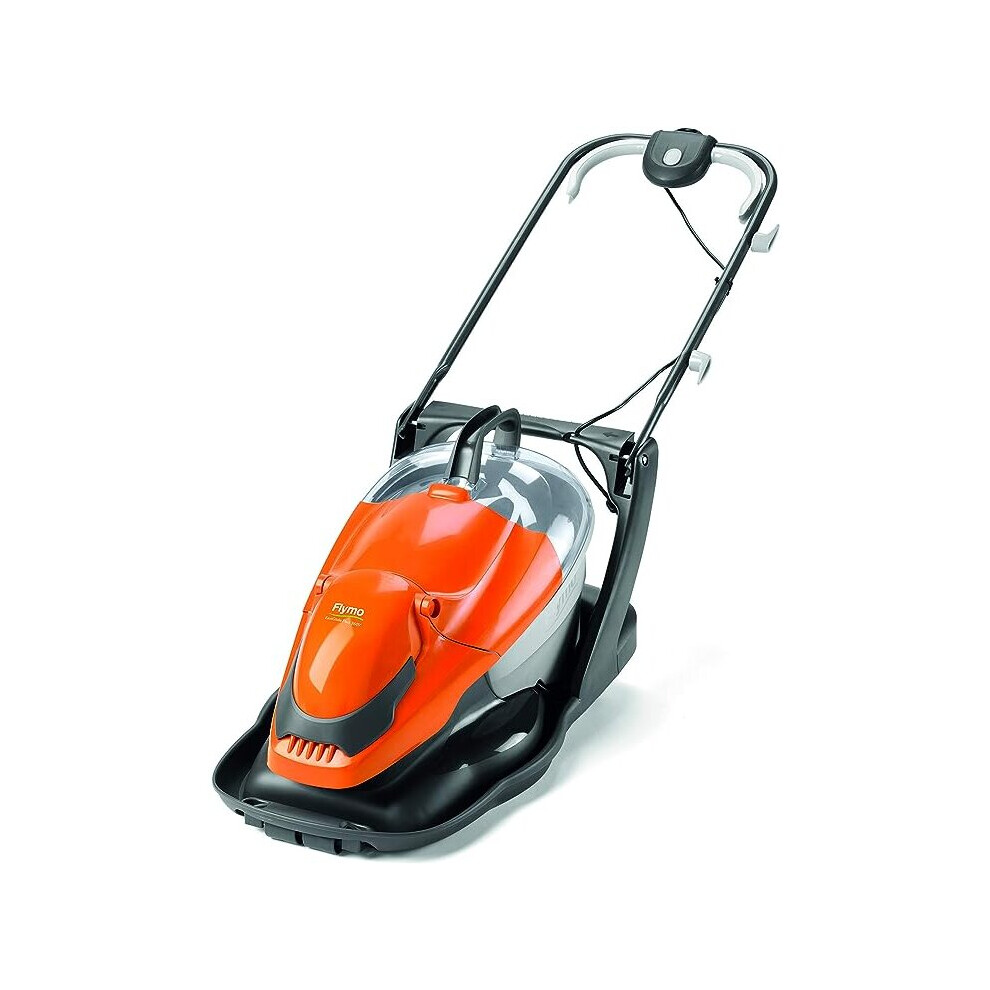 Flymo EasiGlide Plus 360V Hover Collect Lawn Mower - 1800W Motor, 36cm Cutting Width, 26 Litre Grass Box, Folds Flat,10m Cable Length, Orange and Grey