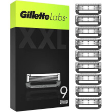GilletteLabs Razor Blade Refills for Men Pack of 9 - 5-Blade Cartridges Compatible with Exfoliating Bar and Heated Razor
