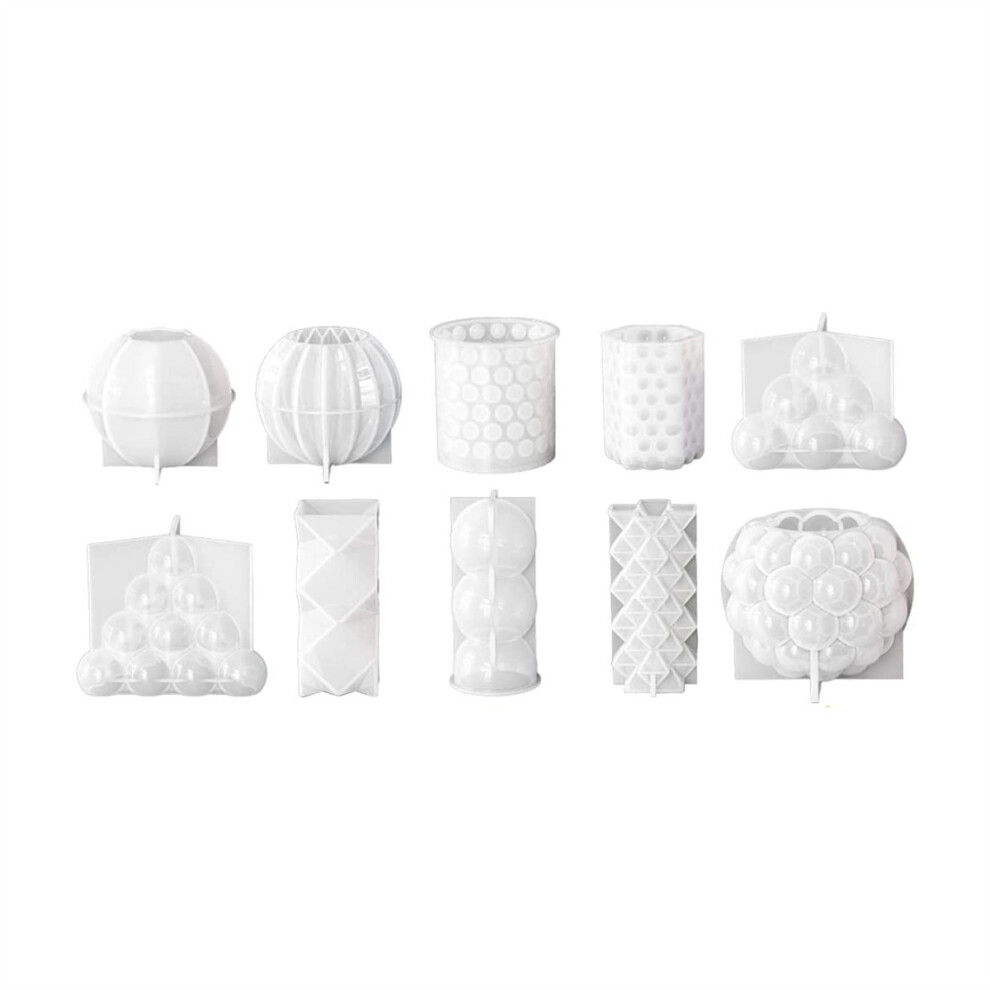 10 Pcs Bubble Candle Molds, Funny DIY Candle Making Molds Holiday Gifts, 3D Silicone Bubble Grade Candle Resin Molds