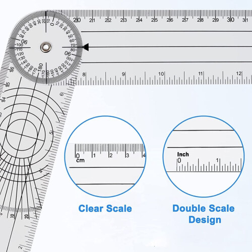 Protractor Pack of 5 Protractor Angle Spinal Ruler Orthopaedic Ruler ...
