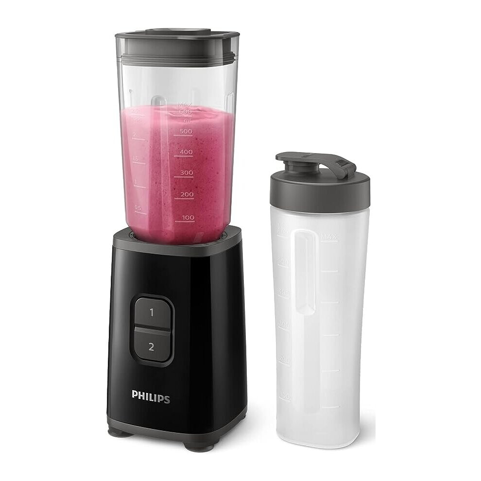 Philips Mini Blender and Smoothie Maker - 350W, 1L Jug, Recipe App, 2 Speeds, Ice Crush (HR2602/91)