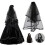 Black Bridal Wedding Veil Satin Edge Double Layer with Comb Halloween Makeup 5