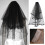 Black Bridal Wedding Veil Satin Edge Double Layer with Comb Halloween Makeup 6
