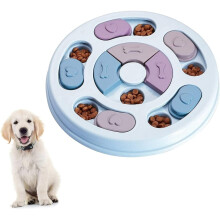Dog Puzzle Slow Feeder Toy,Puppy Treat Dispenser Slow Feeder Bowl Dog Toy (Blue)