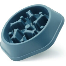 Dog Bowl Dog Slow Feeder Bowls Bloat Stop Food Bowl Interactive Puzzle Healthy Eating Bowl (Navy blue)
