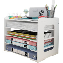 Letter Tray Organiser, Office Desk Tidy Storage Rack File Document Holder A4 Paper Filing Trays for Home Office(5 Tier)