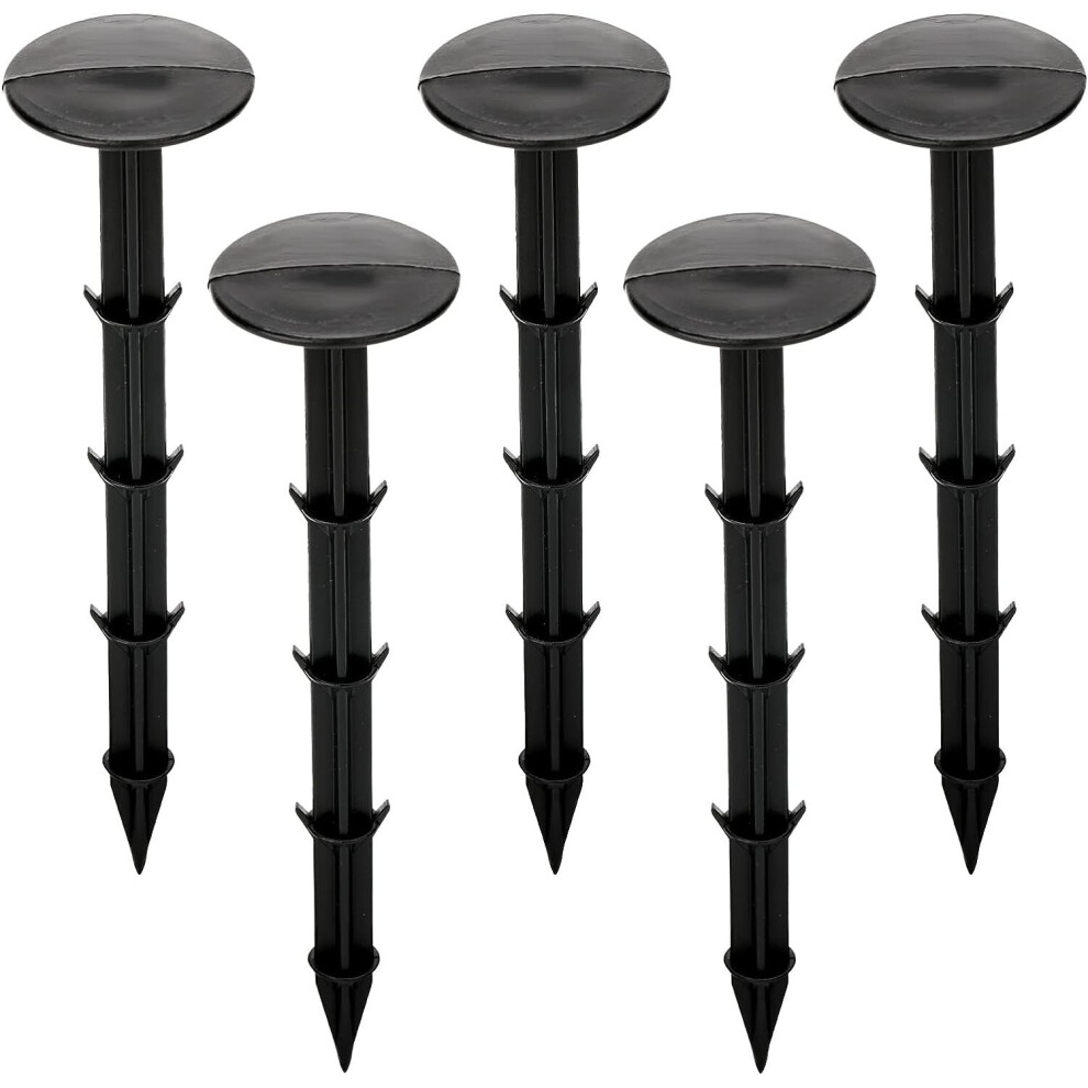Yadong 30 Pcs 6.3 Inch Garden Pegs Plastic Fixing Pegs Weed Fabric Pegs Black